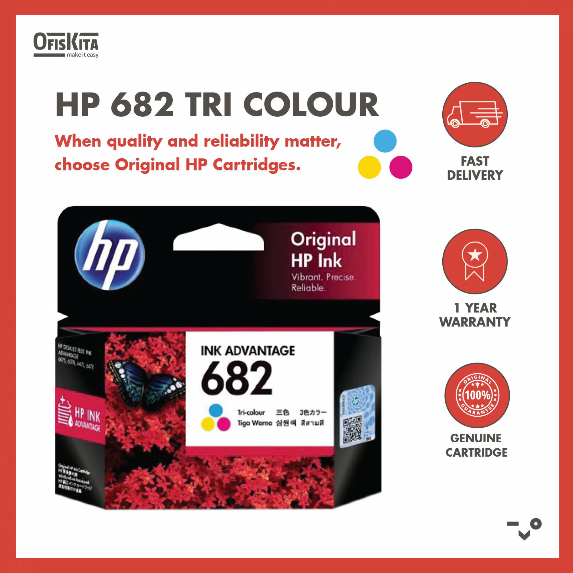 Ofiskita HP 682 Black / Tri Colour / Black & Tri Colour Set